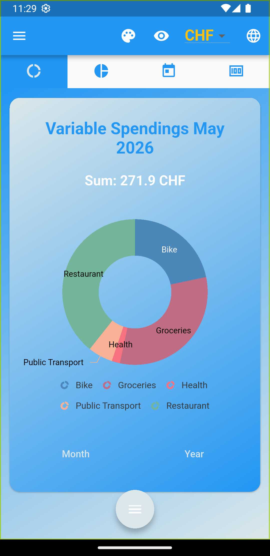 CostControl app screenshot